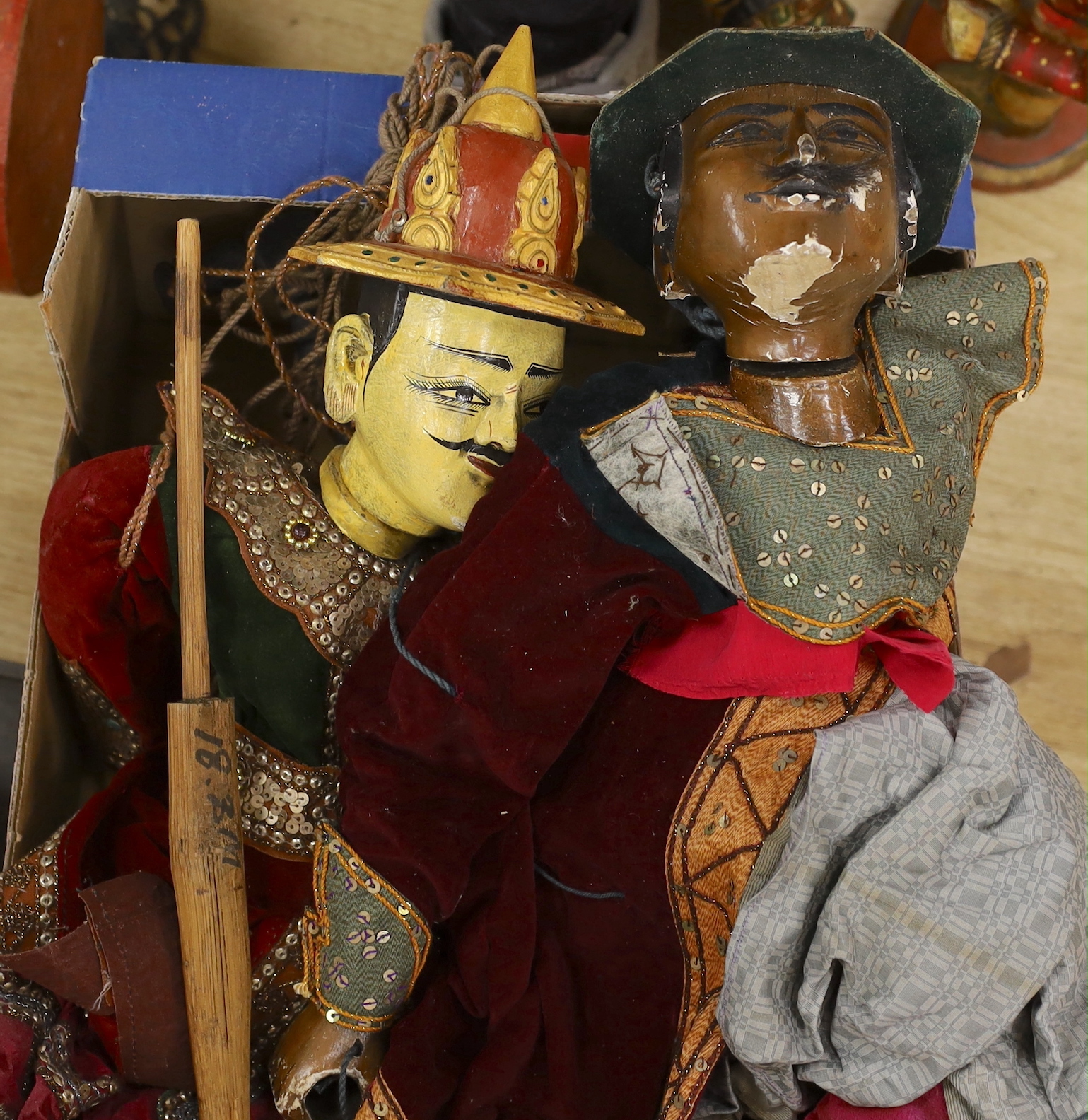 A group of Indonesian puppets